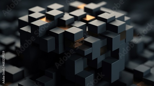 Dark cube abstract background design.