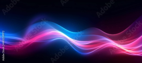 AI generated illustration of a vibrant abstract background with colorful waves on a dark background