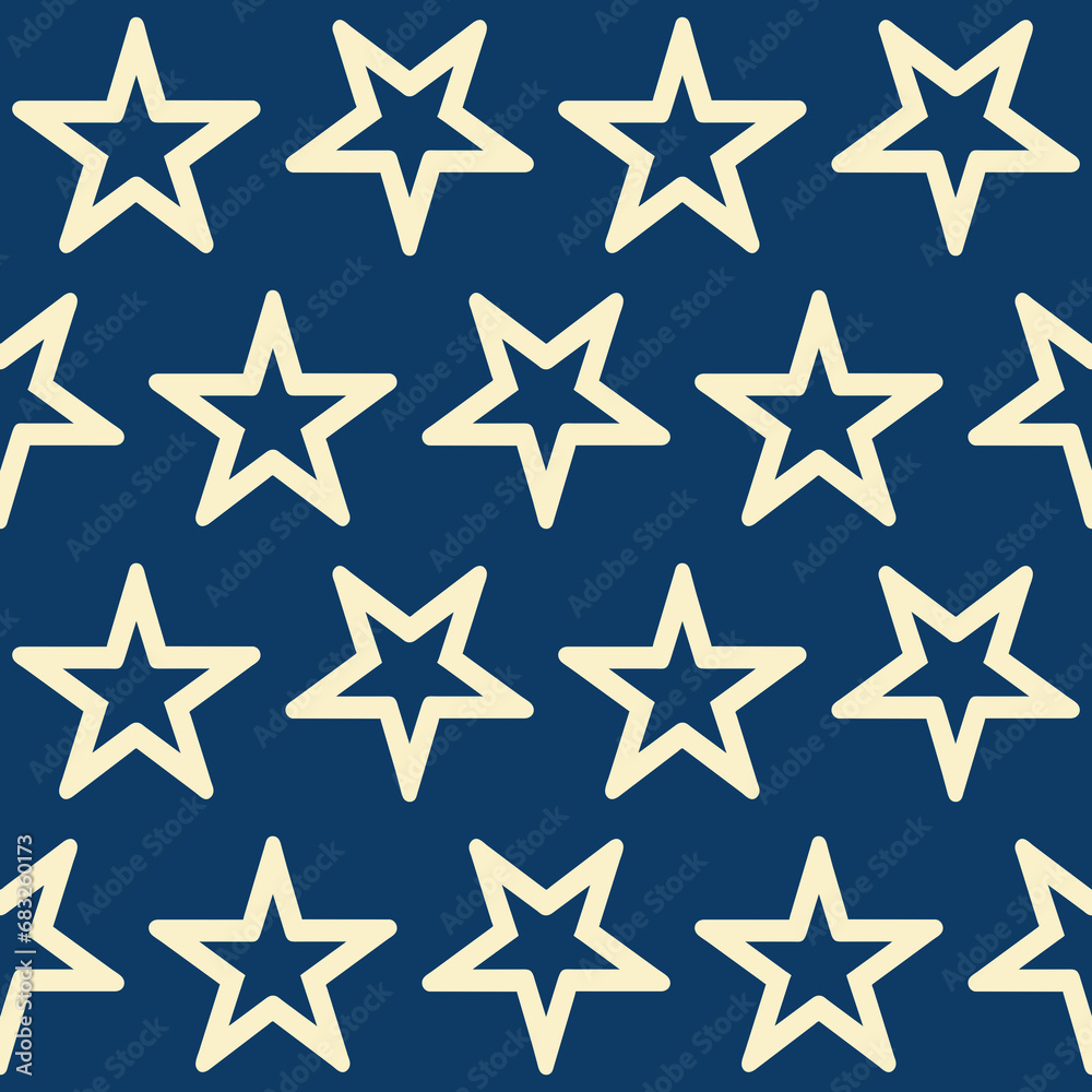 Obraz premium Holiday background, seamless pattern with stars. Vector illustration in this file format can change the color of the image.