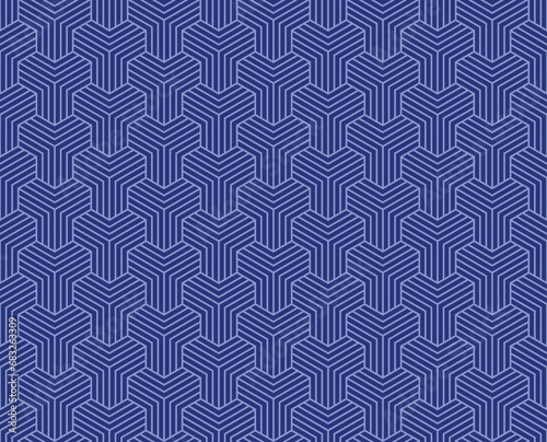Seamless Blue Abstract geometric y lines pattern background
