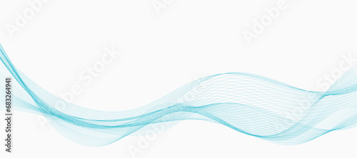 Abstract vector background with smooth color wave. Smoke wavy lines. Vector blue waves background