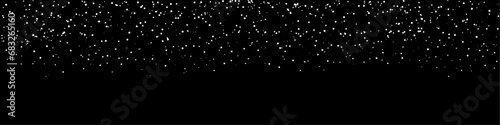 Snowfall with snowflakes isolated on black background. Vector illustration for Christmas or New year holiday celebration. Winter starry night 