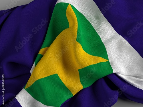 A bandeira do estado de Mato Grosso, região Centro-Oeste, Brasil - Ilustração 3D photo