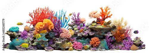Vibrant coral reef cut out photo