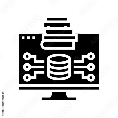 knowledge base online learning platform glyph icon vector. knowledge base online learning platform sign. isolated symbol illustration