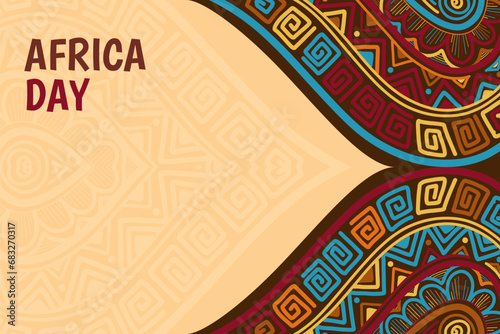 Hand drawn pattern Africa day background