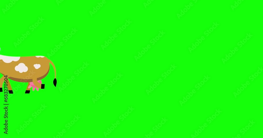 Cartoon yellow cow character medium walk right - left greenbox. Seamless transitions of cute character animal. Funny isolated moves creature useful animation. Cartoon yellow cow character medium walk right - left greenbox. Seamless transitions of cute character animal. Funny isolated moves creature useful animation.