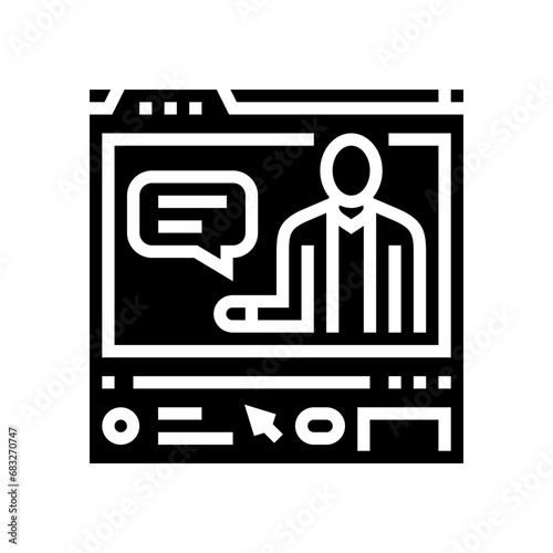 video lectures online learning platform glyph icon vector. video lectures online learning platform sign. isolated symbol illustration