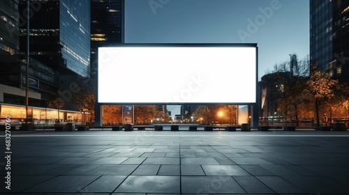 Big blank white billboard mockup. Billboard mockup in the city with copy space for text.