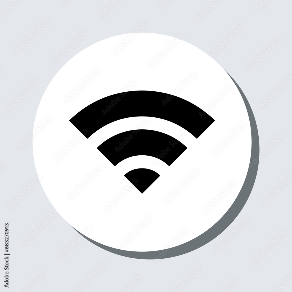 Wi Fi icon vector. Wireless sign symbol in trendy flat style. Wifi vector icon illustration in circle isolated on gray background Wi Fi icon vector. Wireless sign symbol in trendy flat style. Wifi vector icon illustration in circle isolated on gray background