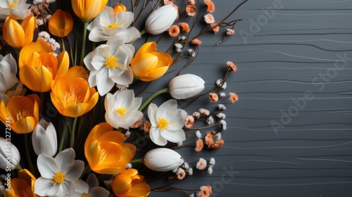 Panorama Spring Flowers Flower Frame Saffron, HD, Background Wallpaper, Desktop Wallpaper