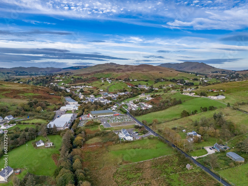 Aerial view of Kilcar in County Donegal - Ireland photo