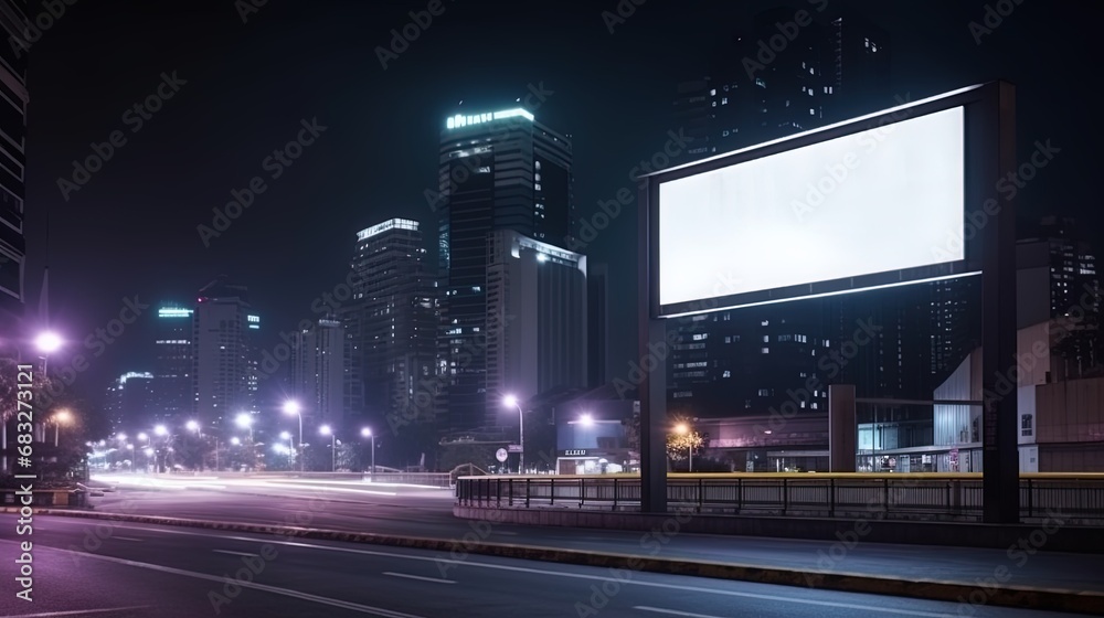 Advertising mock up blank billboard at night time with street light with copy space for public information board billboard blank for outdoor advertising poster Advertising mock up blank billboard at night time with street light with copy space for public information board billboard blank for outdoor advertising poster