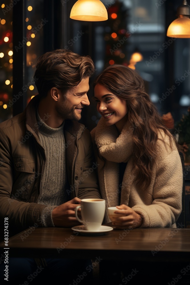portrait of a romantic couple sitting at cafe, portrait of a romantic couple sitting at cafe,