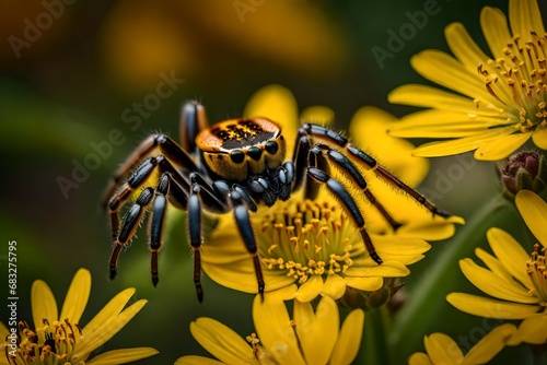 spider on a yellow flower