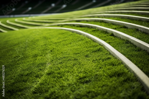 Green Lawn in the soccer stadium