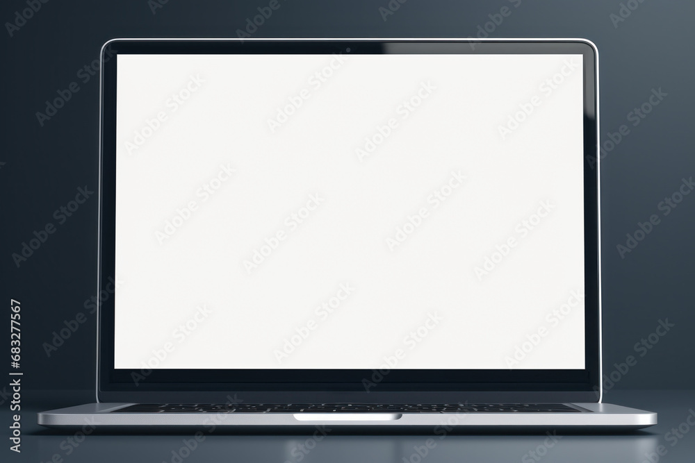 macbook like laptop with blank screen for website, mockup, close macbook like laptop with blank screen for website, mockup, close