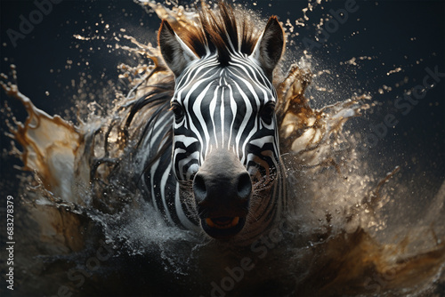 high speed photogaphi of a zebra photo