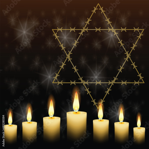 International Holocaust Remembrance Day vector. Star of David . January 27. Important day