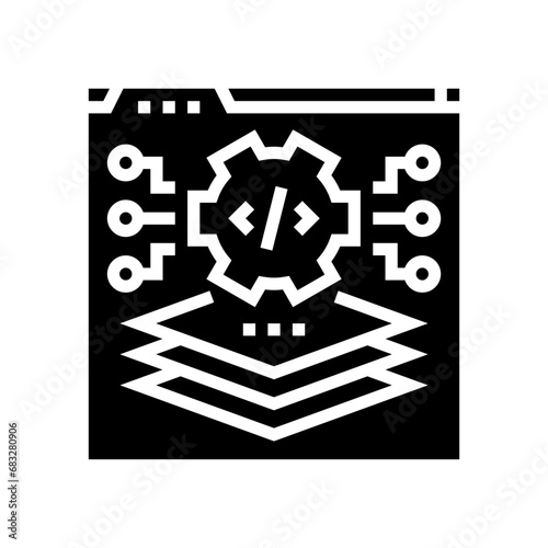 full stack development software glyph icon vector. full stack development software sign. isolated symbol illustration