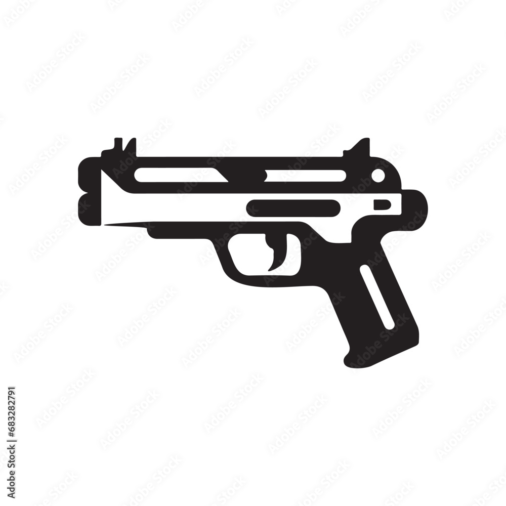 Gun Logo Vector, Gun isolated on white