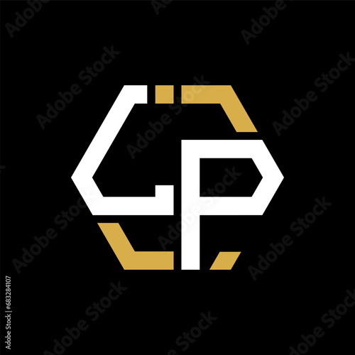 LP letter logo creative design.LP black monogram polygonal shape vector. LP unique design.
