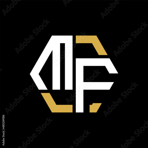MF letter logo creative design.MF black monogram polygonal shape vector. MF unique design.
