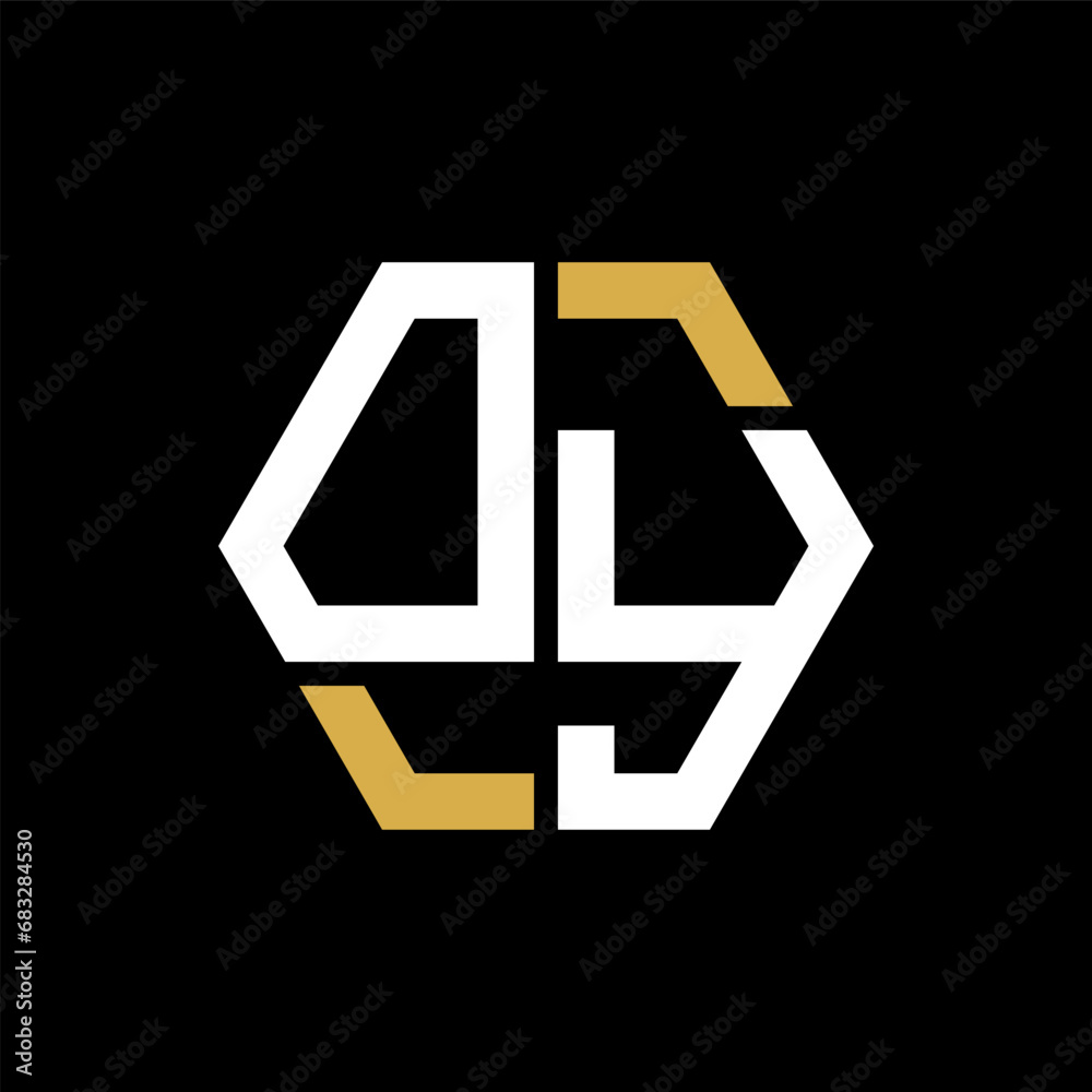 Obraz premium OY letter logo creative design.OY black monogram polygonal shape vector. OY unique design. 
