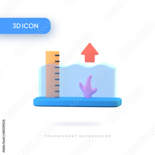water level up 3D Illustration Icon Pack Element