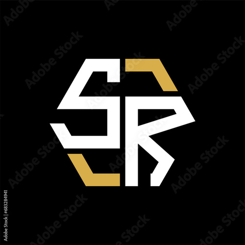 Free Download SR letter logo creative design.SR black monogram polygonal shape vector. SR unique design.
 - GFXLoad