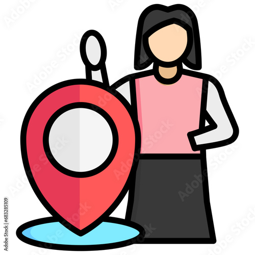 Map Pin lineal multi color icons set, related to transportation, ride sharing theme