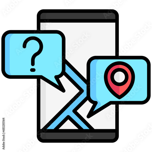 Chat lineal multi color icons set, related to transportation, ride sharing theme