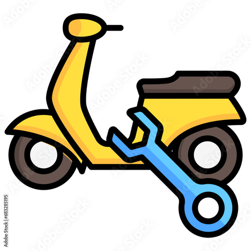 Maintenance lineal multi color icons set, related to transportation, ride sharing theme