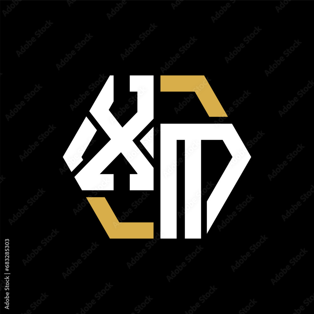 Obraz premium XM letter logo creative design.XM black monogram polygonal shape vector. XM unique design. 