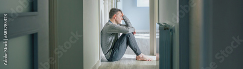 Photography Desperate man with mental disorder and suicidal thoughts holding his head with h