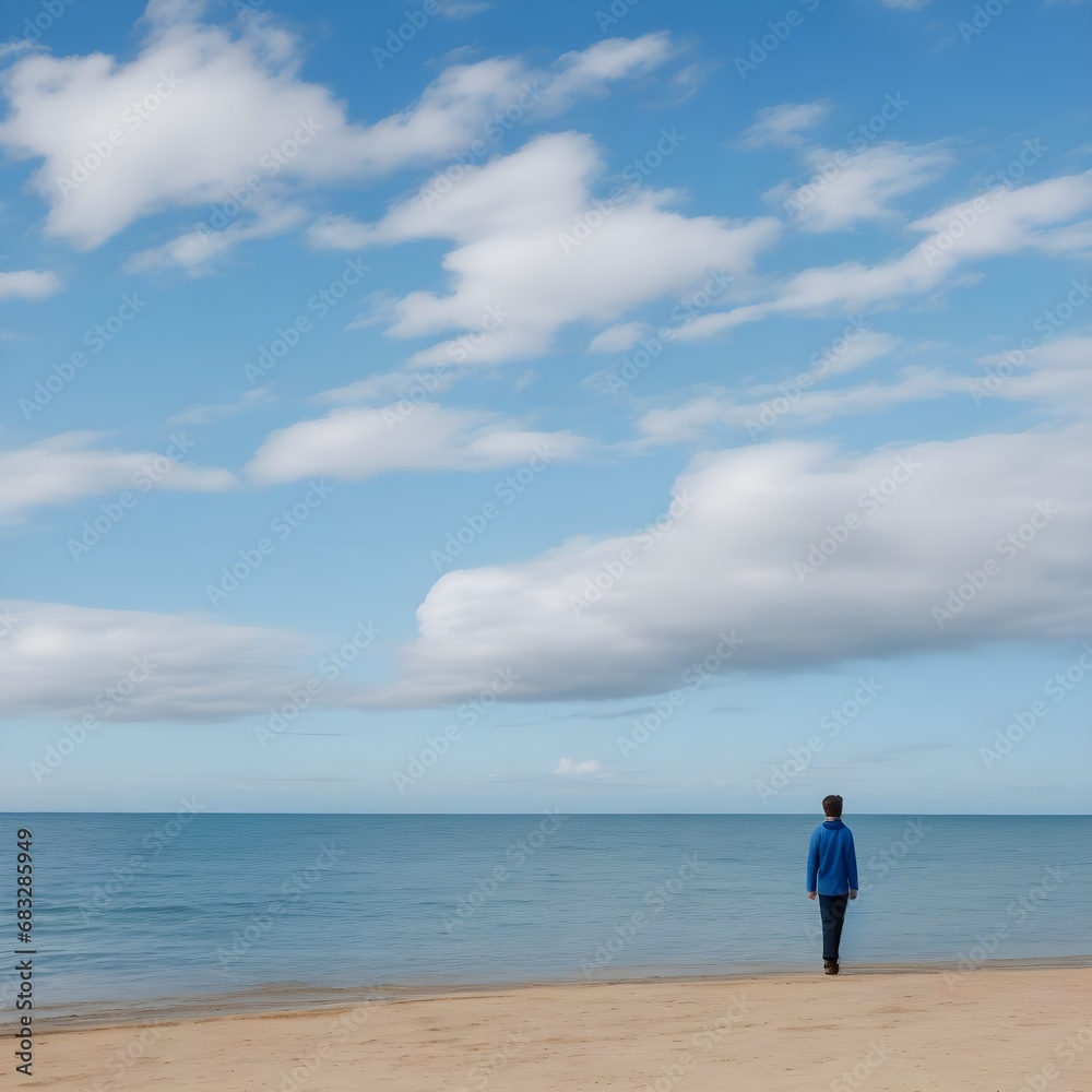 a person standing by the sea a person standing by the sea
