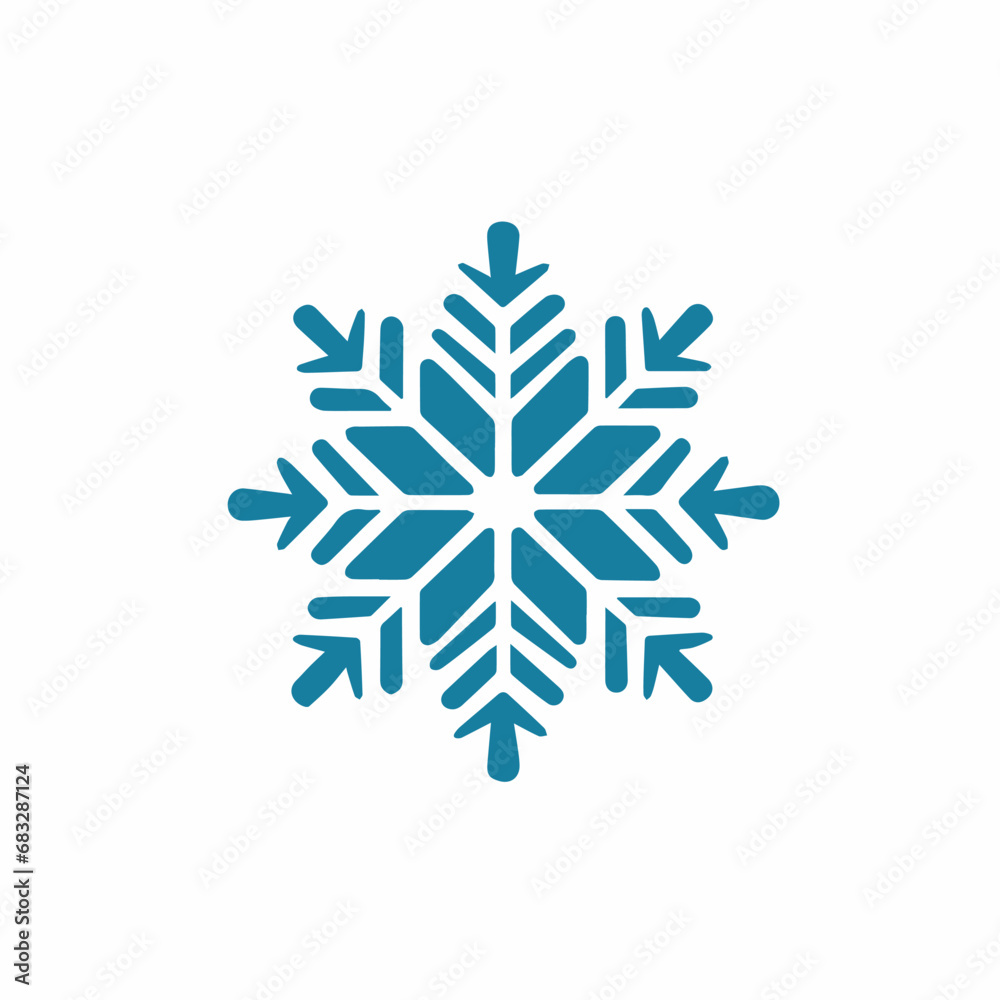 Snowflake variations icon. Snowflakes white ice crystal. Winter symbol  in cartoon, doodle style. Isolated 2d vector illustration in logo, icon style, Eps 10. AI Generative