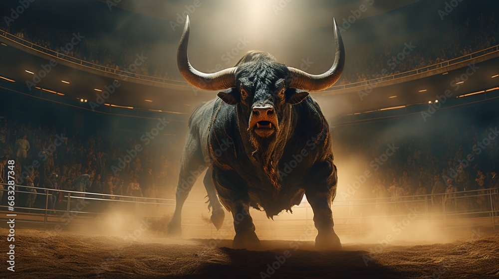A cowboy's incredible display of courage as he tames a wild bull A cowboy's incredible display of courage as he tames a wild bull