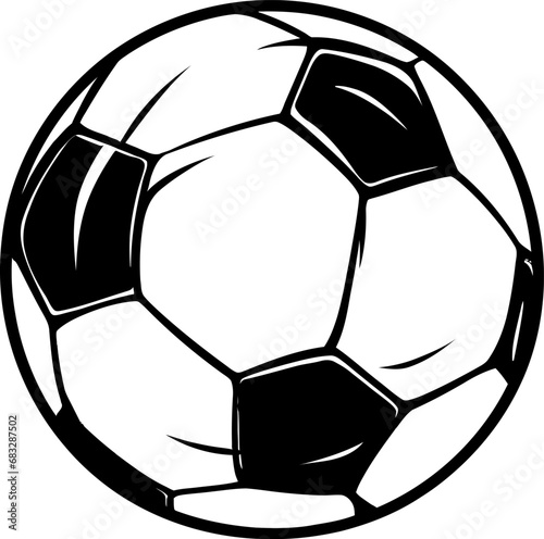 Soccer ball silhouette icon in black color. Vector template.