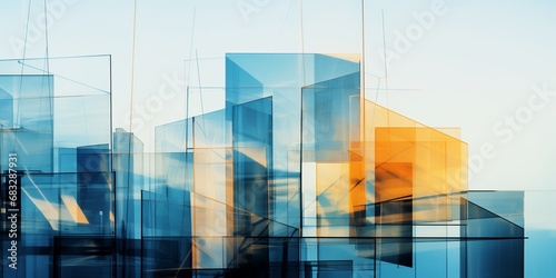 Multiple exposure of modern abstract glass architecture Multiple exposure of modern abstract glass architecture 