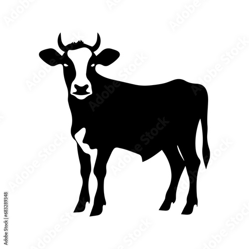 silhouette of a cow