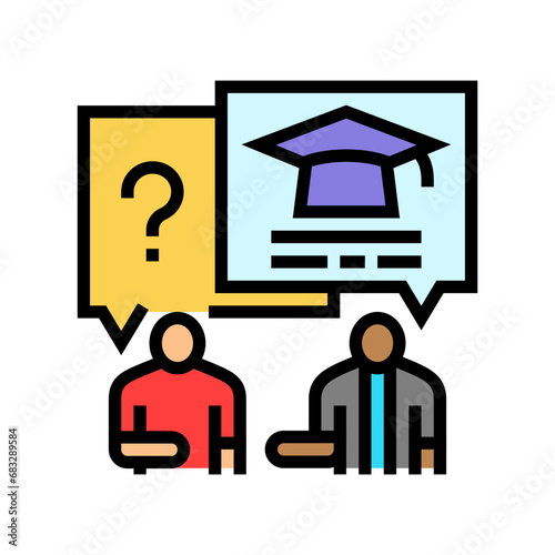 academic advising college teacher color icon vector. academic advising college teacher sign. isolated symbol illustration photo
