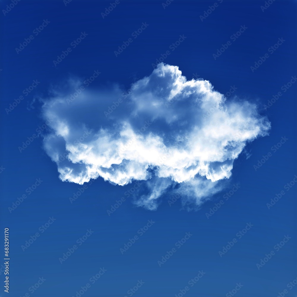 White cloud isolated over blue sky background, 3D illustration White cloud isolated over blue sky background, 3D illustration