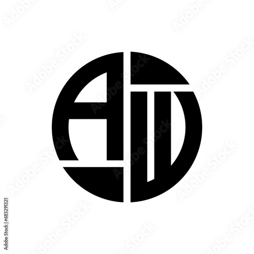 AW letter logo creative design. AW unique design.

