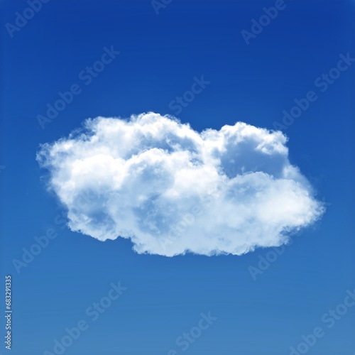 Cloud isolated over blue sky background 3D illustration  single cloud shape rendering