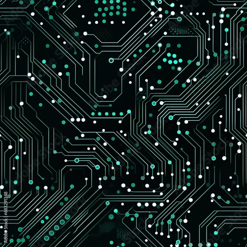 High-Tech Circuitry: Seamless Pattern for Intricate Electronic Backgrounds