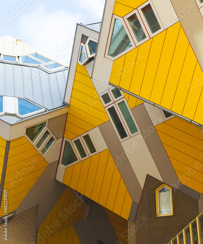 details of  the Cube houses in Rotterdam, architecture, Netherlands, tourist point