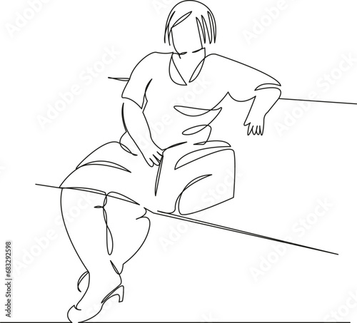 fat woman sitting on a bench