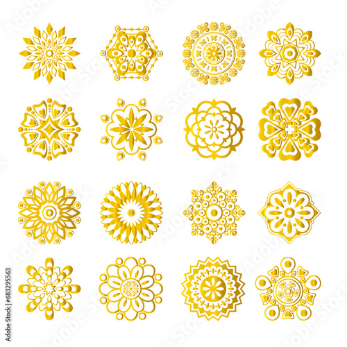 set of decorative element gold with black background 001 PNG