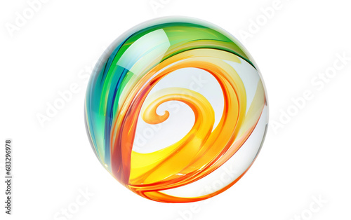 Elegance Colorful Marbled Sphere Isolated on Transparent Background PNG.